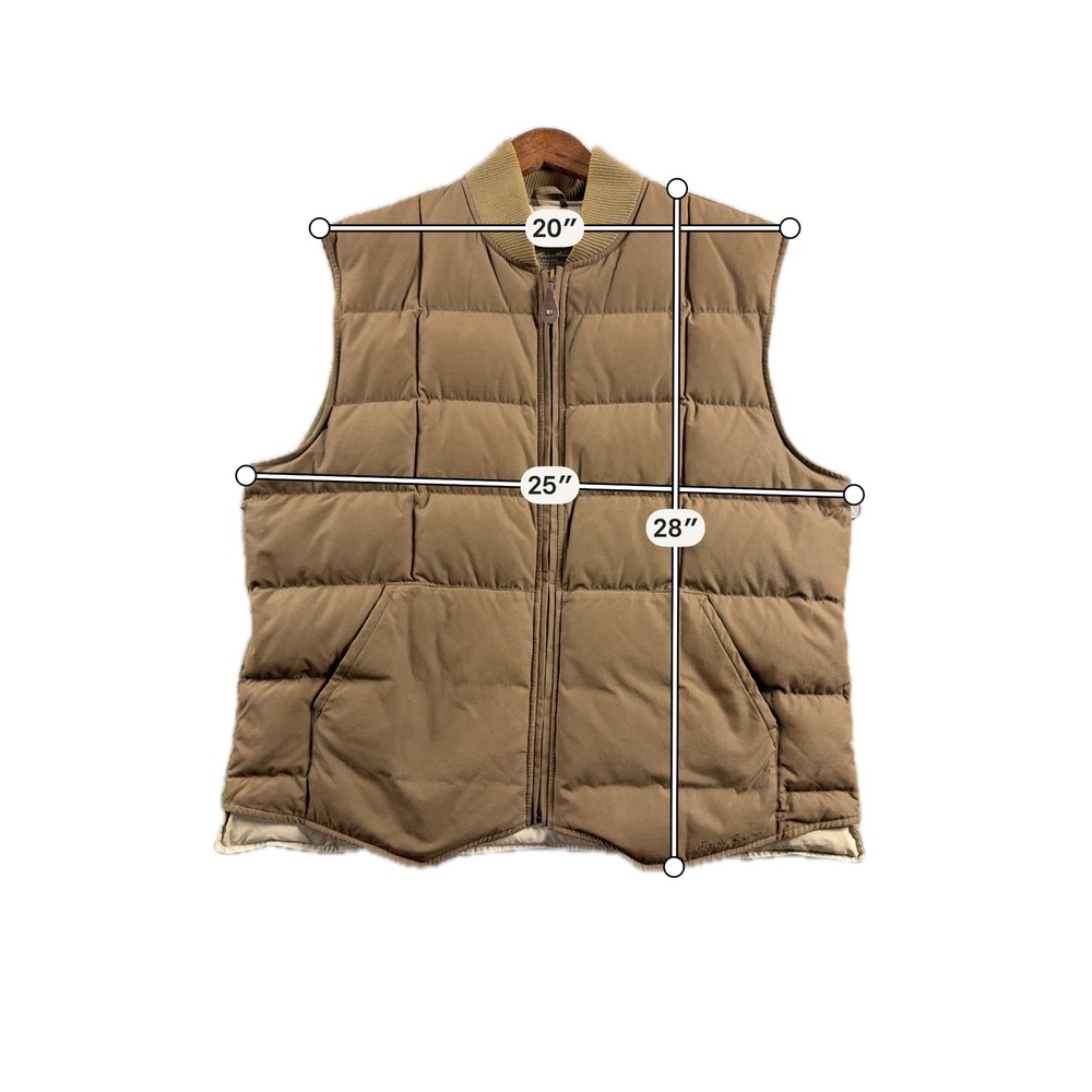 Eddie Bauer Men's Puffer Vest XL Brown Vintage Goose Down Quilted Outdoors - Picture 2 of 16